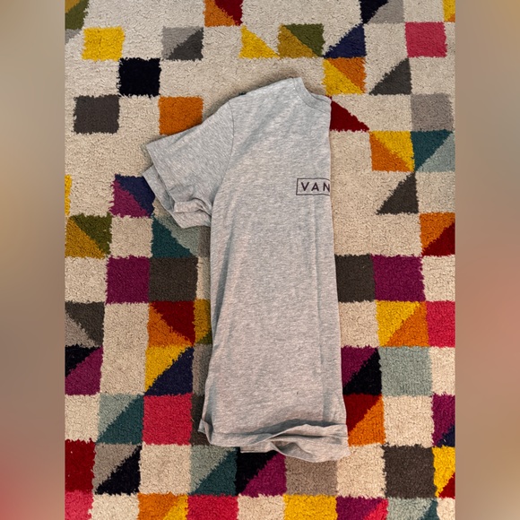 Vans grey and maroon box logo tee size men’s medium - Picture 2 of 3